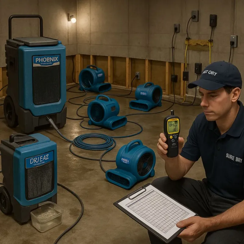 Structural Drying and Dehumidification process in Centerton, AR